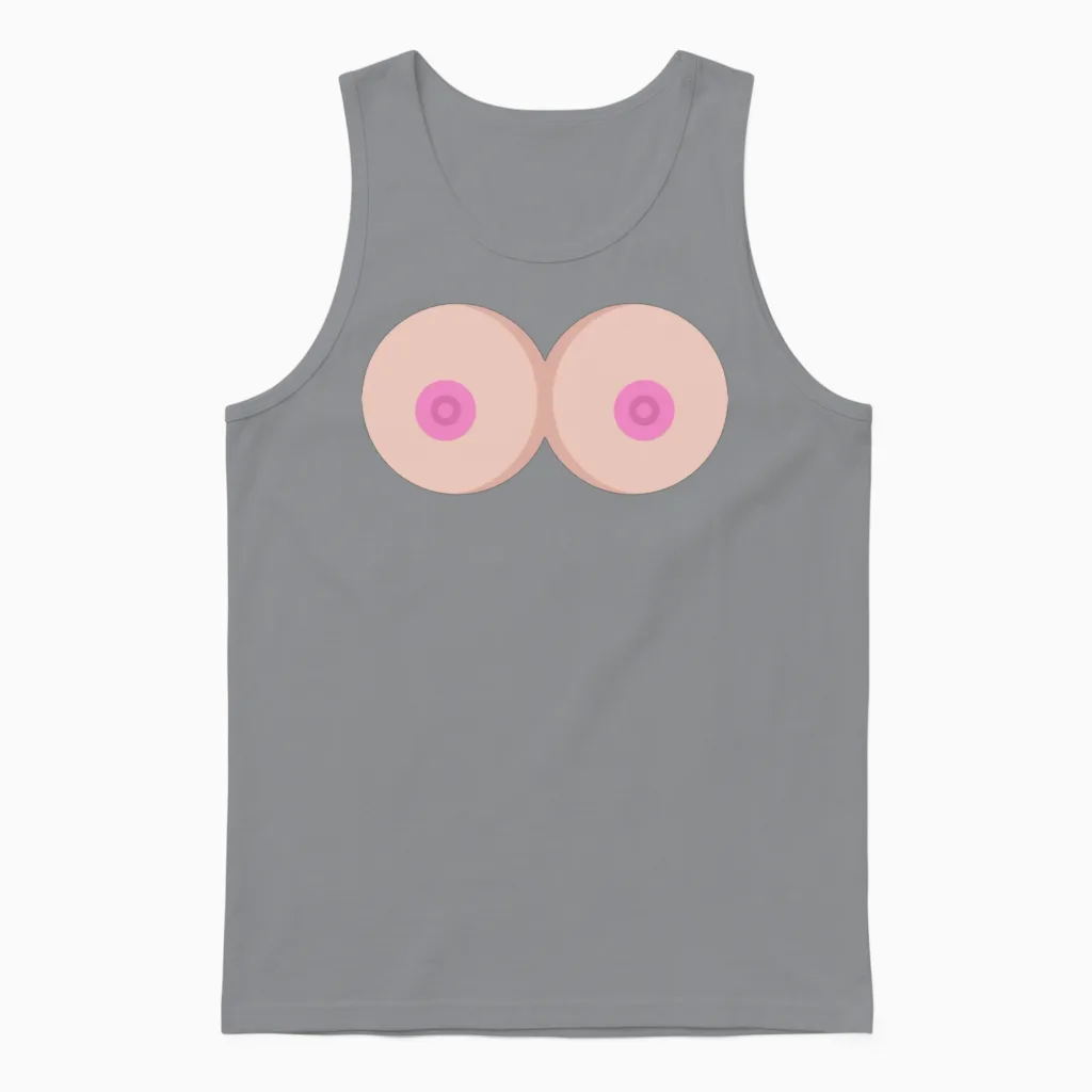 Big Tits, Huge Boobs Unisex Tank Top in Sport Grey