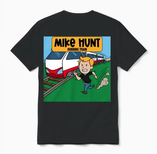 Mike Hunt Running Train Unisex T-Shirt in Black