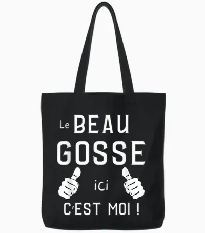 Le Beau Gosse Ici C'est Me! Phrase Humour Unique Original T-Shirt, Black, S Tote Bags - Black