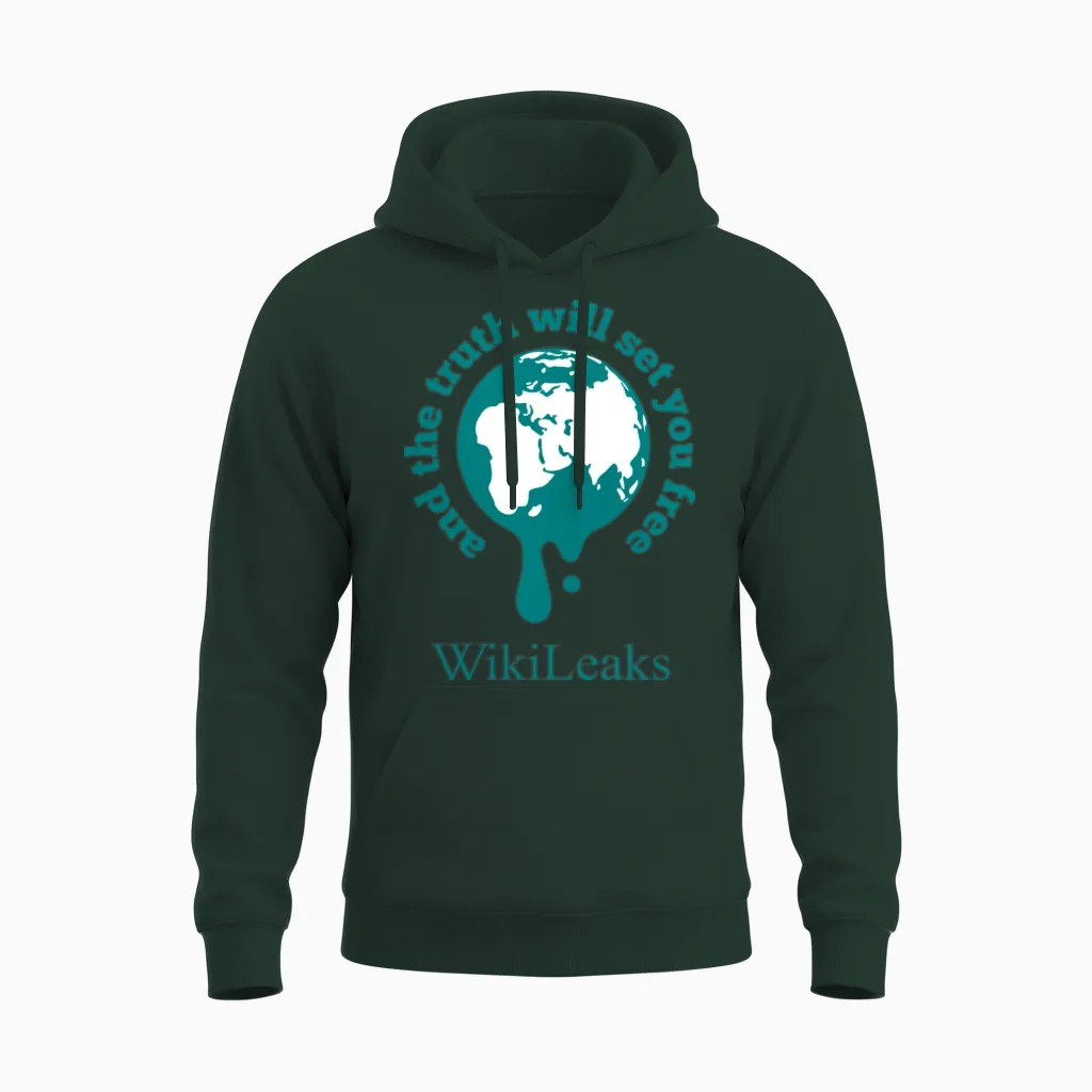 Wikileaks and the Truth Will Set You Free Unisex Hoodie in Forest