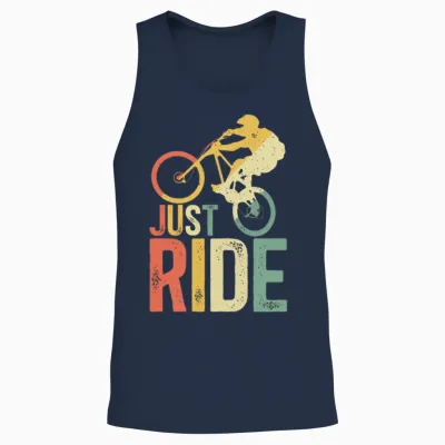 Mountain Biking Just Ride Unisex Tank Top - Navy