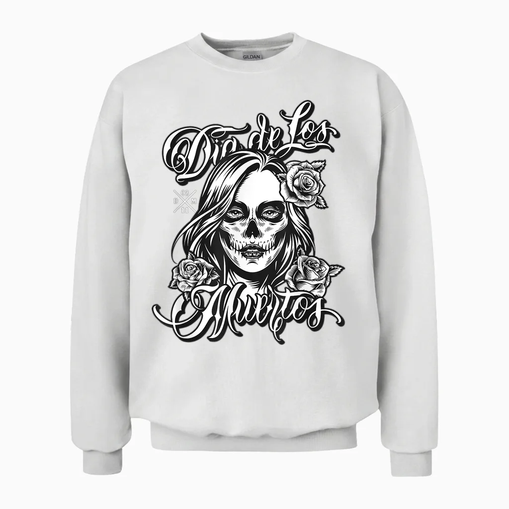 Tag Der Toten I Día De Los Muertos I La Catrina Unisex Sweatshirt in White
