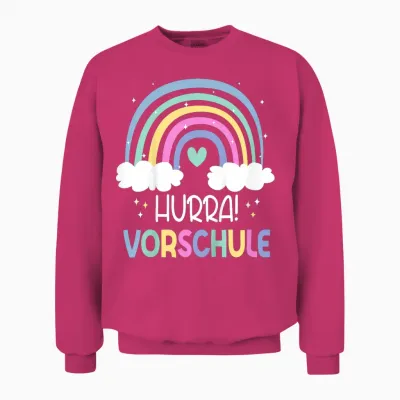 Kinder Hurra Vorschule Regenbogen 2026 Vorschulkind Unisex Sweatshirt - Heliconia