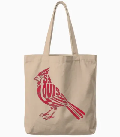 Cardinal Retro Vintage Tote Bags - Natural