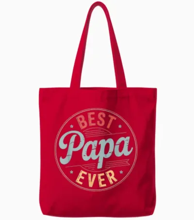 Funny Papa Art for Grandpa from Grandkids Father's Day Papa Tote Bags - Red