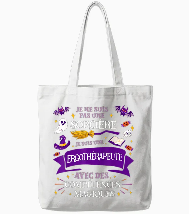 Not a Witch I Am an Occupational Therapist Gift Tote Bags in White