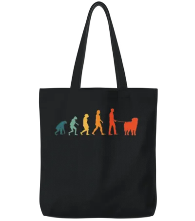 Leonberger Evolution Retro Tote Bags - Black