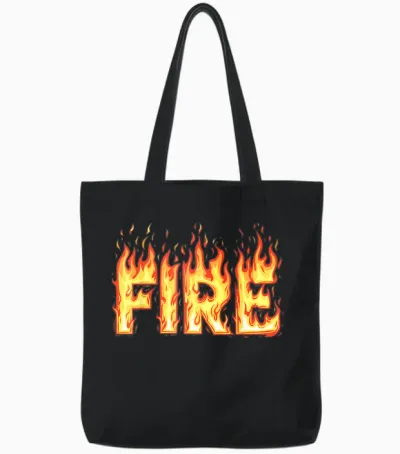 Fire Flame Shirt Adult Kids Men Women Fire and Ice Costume Tote Bags - Black