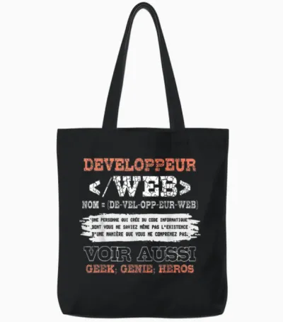 Web Developer Man Woman Humor Code Computer T-Shirt, Black, S Tote Bags - Black
