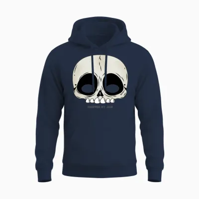 Funny Skull Unisex Hoodie - Navy