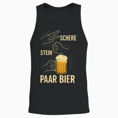Pair of Beer Scissors Funny Beer Drinker Motif T-Shirt, Black, S Unisex Tank Top - Black