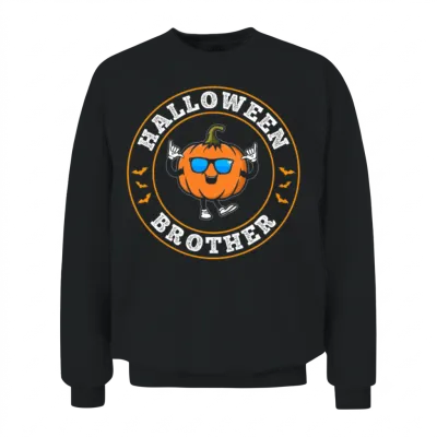 Halloween Brother Pumpkin Halloween Brother Hallow Unisex Sweatshirt - Black