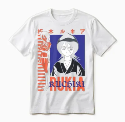 Bleach Rukia Color Block Collage Classic Anime Unisex T-Shirt - White