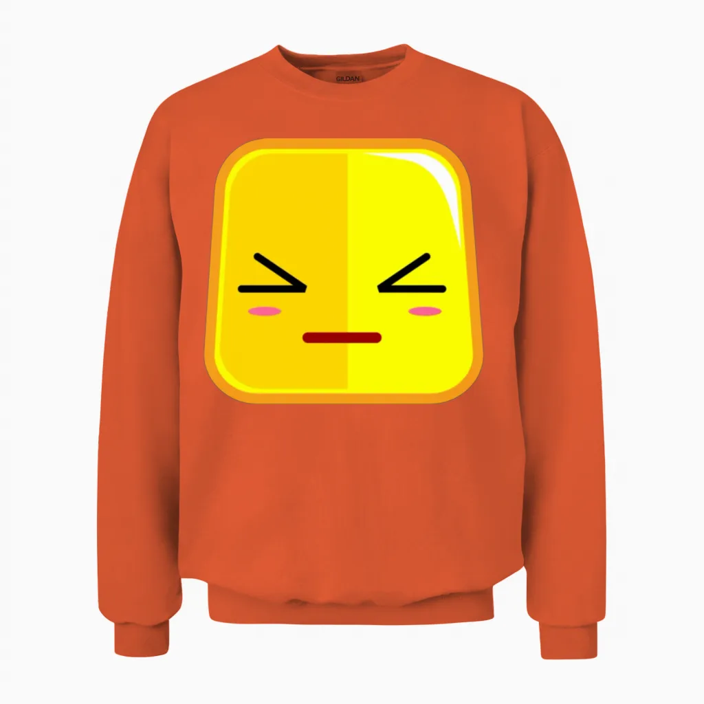 Funny Face Unisex Sweatshirt in Orange