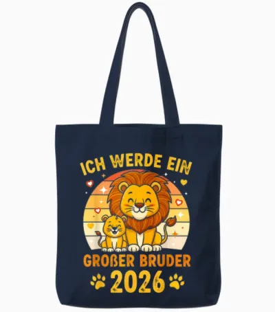 Ich Werde Ein Großer Bruder 2026 Tote Bags - Navy