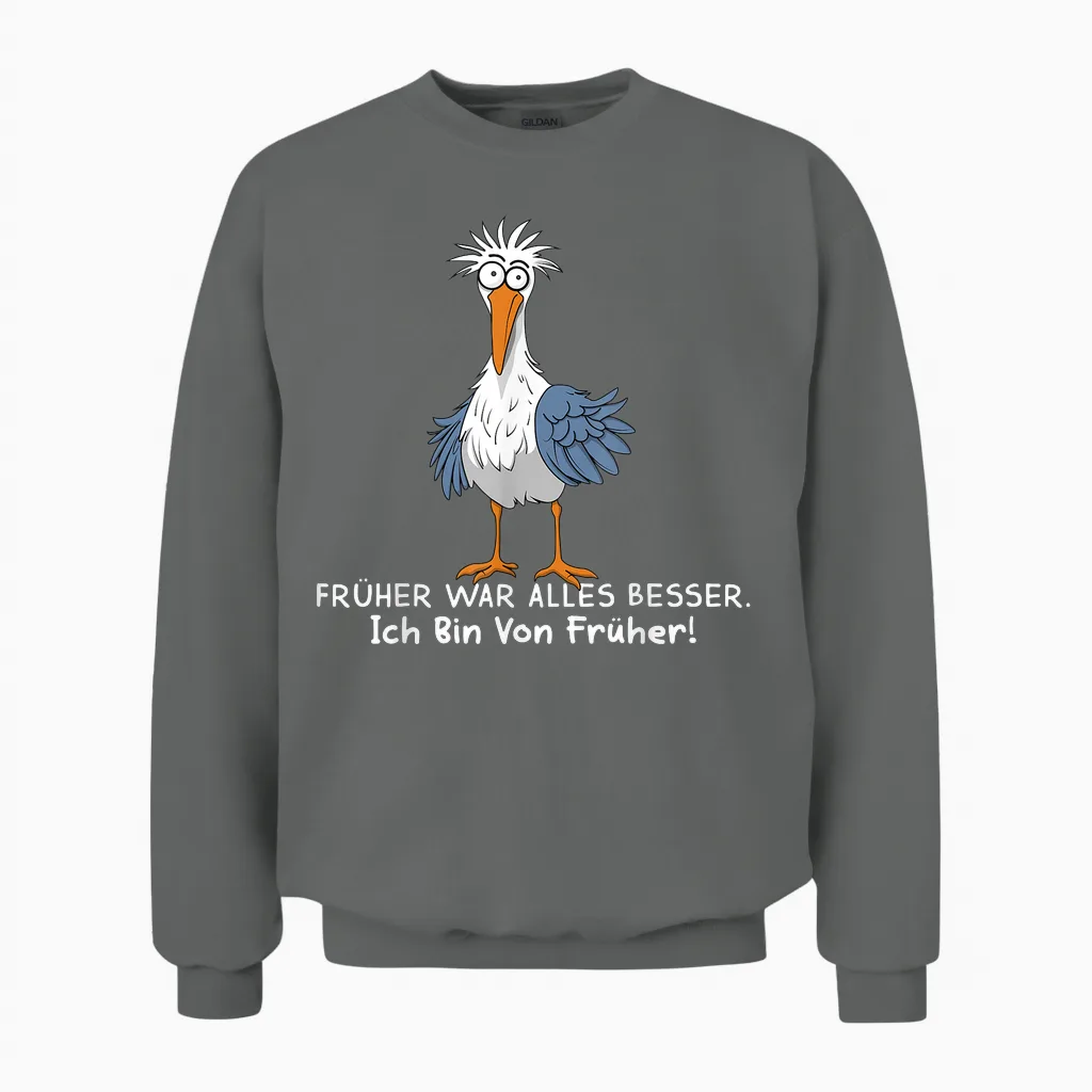 Funny Sprüch Lustige Tshirts Männer Damen Herren Möwe Unisex Sweatshirt in Graphite Heather
