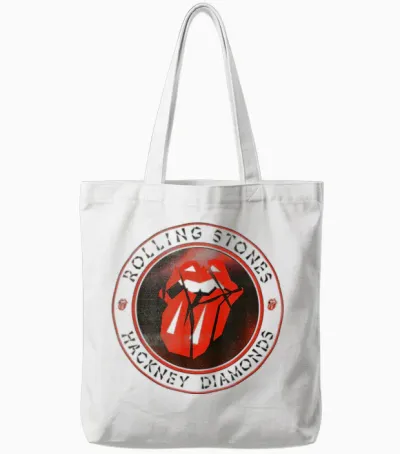 Offizielles the Rolling Stones Hd Circle Logo Tote Bags - White