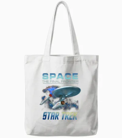 Star Trek Original Series the Ncc-1701 Intro Tote Bags - White