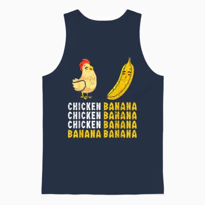 Funny Chicken Banana Dance Meme for Girls, Women, Unisex Tank Top - Navy
