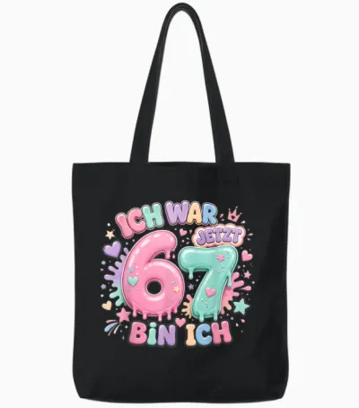 Ich War 6 Jetzt Bin Ich 7 Süßes Geburtstagsdesign Tote Bags - Black