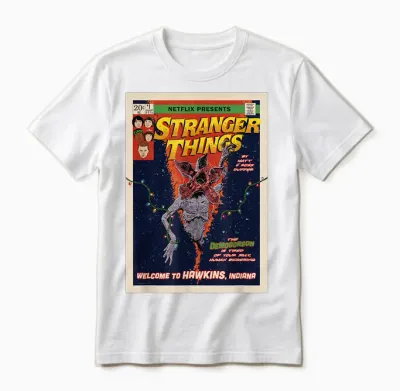 Stranger Things Welcome to Hawkins Comic Cover Unisex T-Shirt - White
