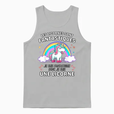 Unicorns Are Fantastic Unicorn Gift for Adult Humor T-Shirt, Black Unisex Tank Top - Ash