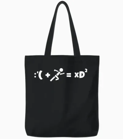 Funny Running Formula Tote Bags - Black