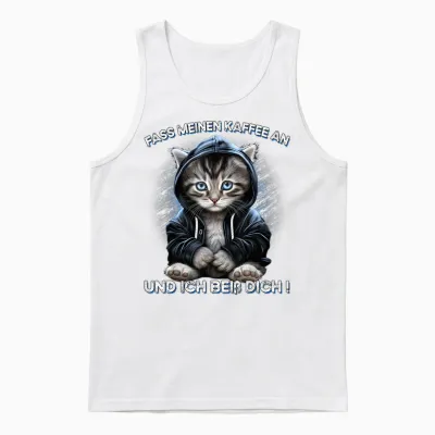 Fass Meinen Kaffee an Und Ich Beißdich T-Shirt, Black Unisex Tank Top - White