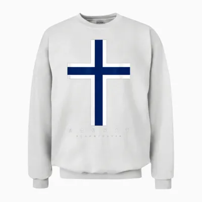 Norway Scandinavia Norwegian Flag Norge Norwayan Noreg Unisex Sweatshirt - White