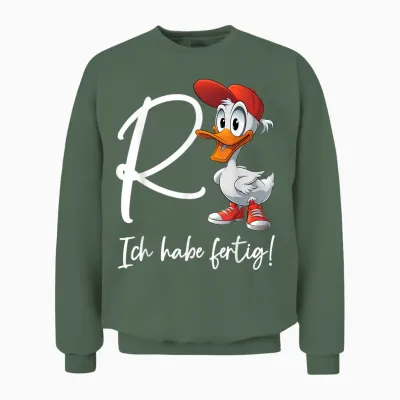 Groovige Rente Ente Rentner R Ente Lustig Ruhestand Pension Unisex Sweatshirt - Military Green