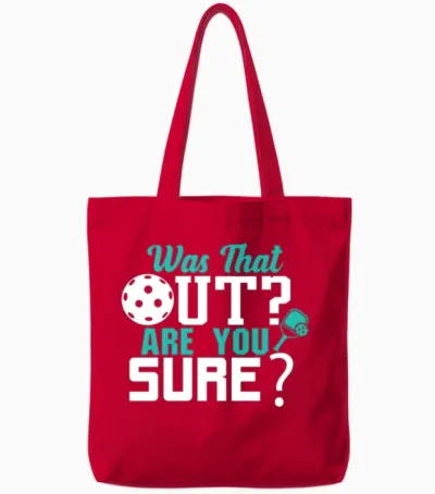 Was That Out Are You Sure !? Tennis Tote Bags - Red