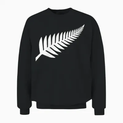 New Zealand Silver Fern Nz Black Proud Kiwi Rugby Gift T-Shirt, Black Unisex Sweatshirt - Black
