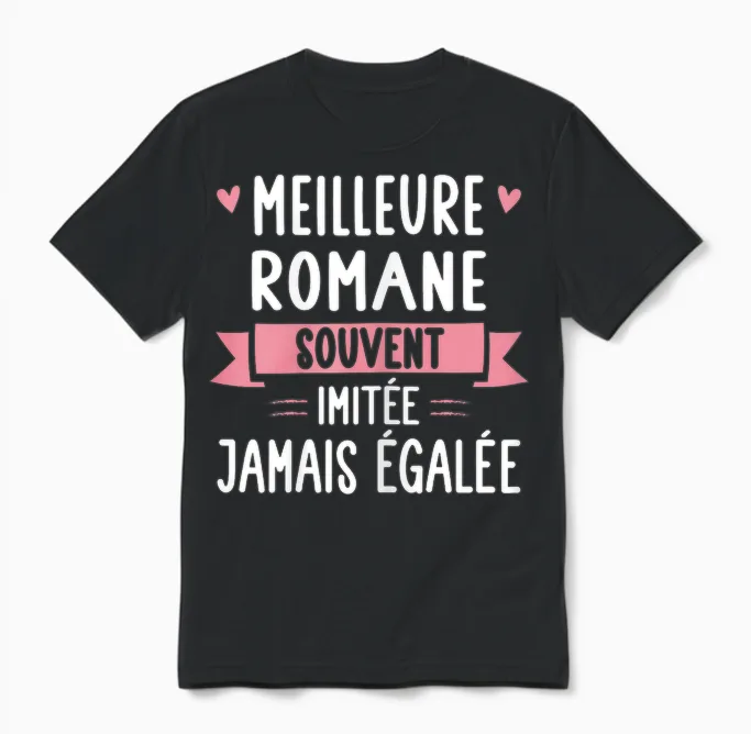 Unique Women's Humour Gift Personalized Name Romane T-Shirt, Black, Female X-Small Unisex T-Shirt in Black