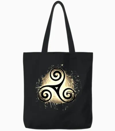 Triskel Triquetra Rune Celtic Protective T-Shirt, Black, S Tote Bags - Black