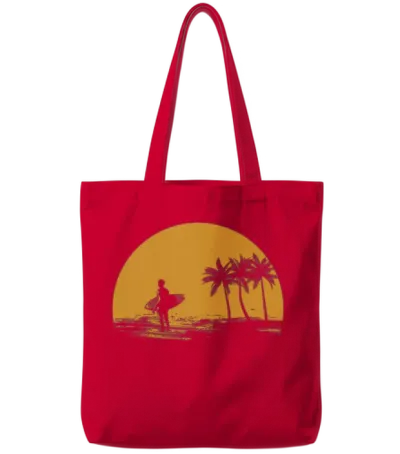 Surfing Surfboard Surfer Water Sport Tote Bags - Red