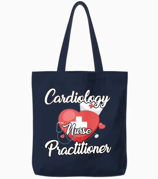 Cardiology Nurse Practitioner Apparel Tote Bags in Navy