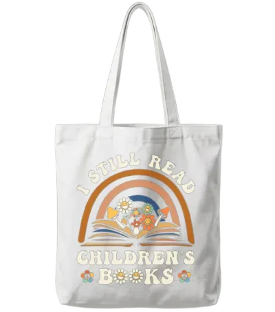 Rainbow I Still Read Children S Books Tote Bags - White