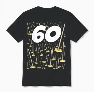 60 Broom Birthday Sixty Years Humour Man or Woman Unisex T-Shirt - Black