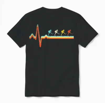 Diving Retro Heartbeat Unisex T-Shirt - Black