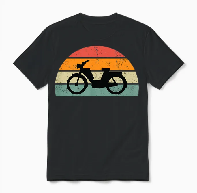 Mobylette Homme Humour Motobécane Idée Cadeau Drôle Vintage T-Shirt Haut De Gamme Unisex T-Shirt in Black