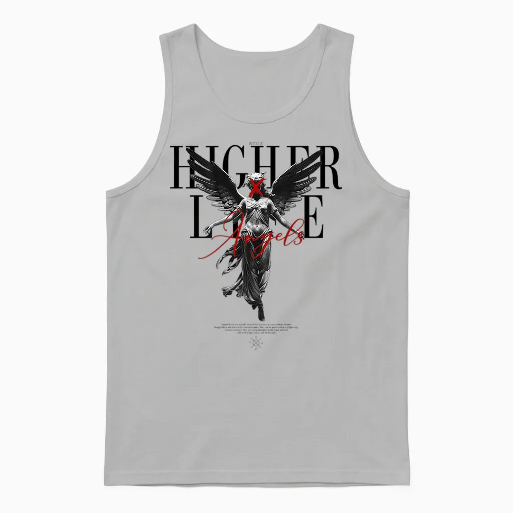 Back Print Angel Y2k Streetwear Aesthetic Damen Herren Engel Unisex Tank Top in Ash