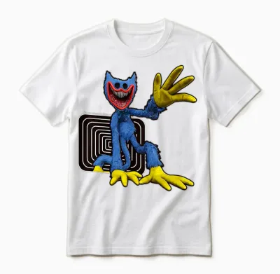 Kinder Poppy Playtime Nightmare Huggy Wuggy Von Deep Sleep Unisex T-Shirt - White