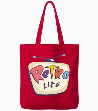 90 S Retro Life Tote Bags - Red