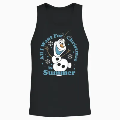 Disney Frozen Olaf All I Want for Christmas Is Summer Unisex Tank Top - Black