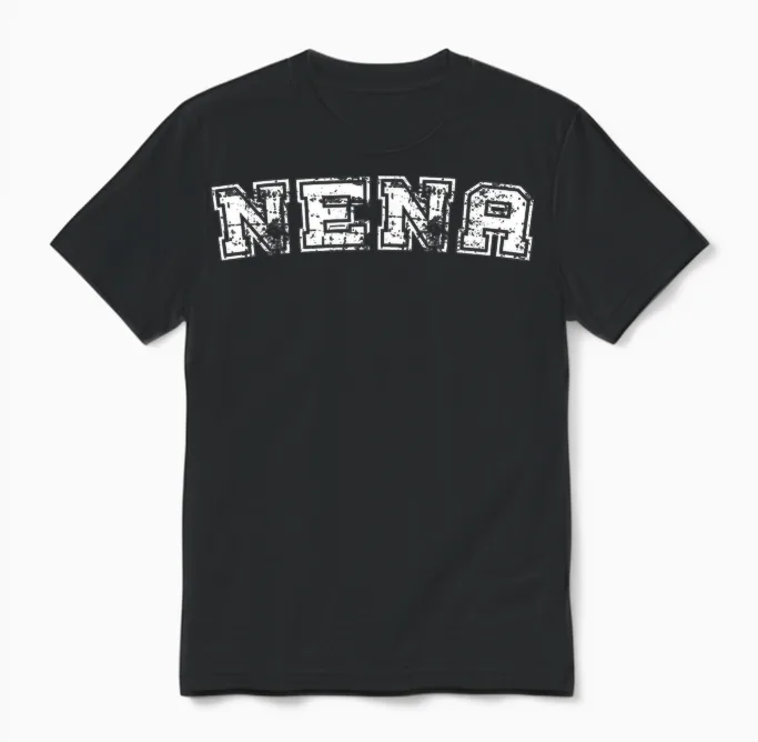 Classic Nena Varsity College Style Graphic Mother's Day Unisex T-Shirt in Black