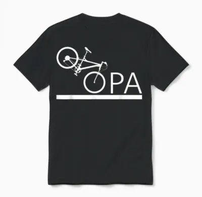 Grandpa Cycling Mountain Bike Grandfather T-Shirt, Black Unisex T-Shirt - Black