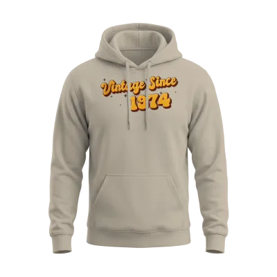 Vintage Since 1974 49 Years Old - Groovy 49th Unisex Hoodie - Sand