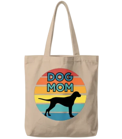 Dog Mom Cuddling Puppy , Dogs Lovers Tote Bags - Natural
