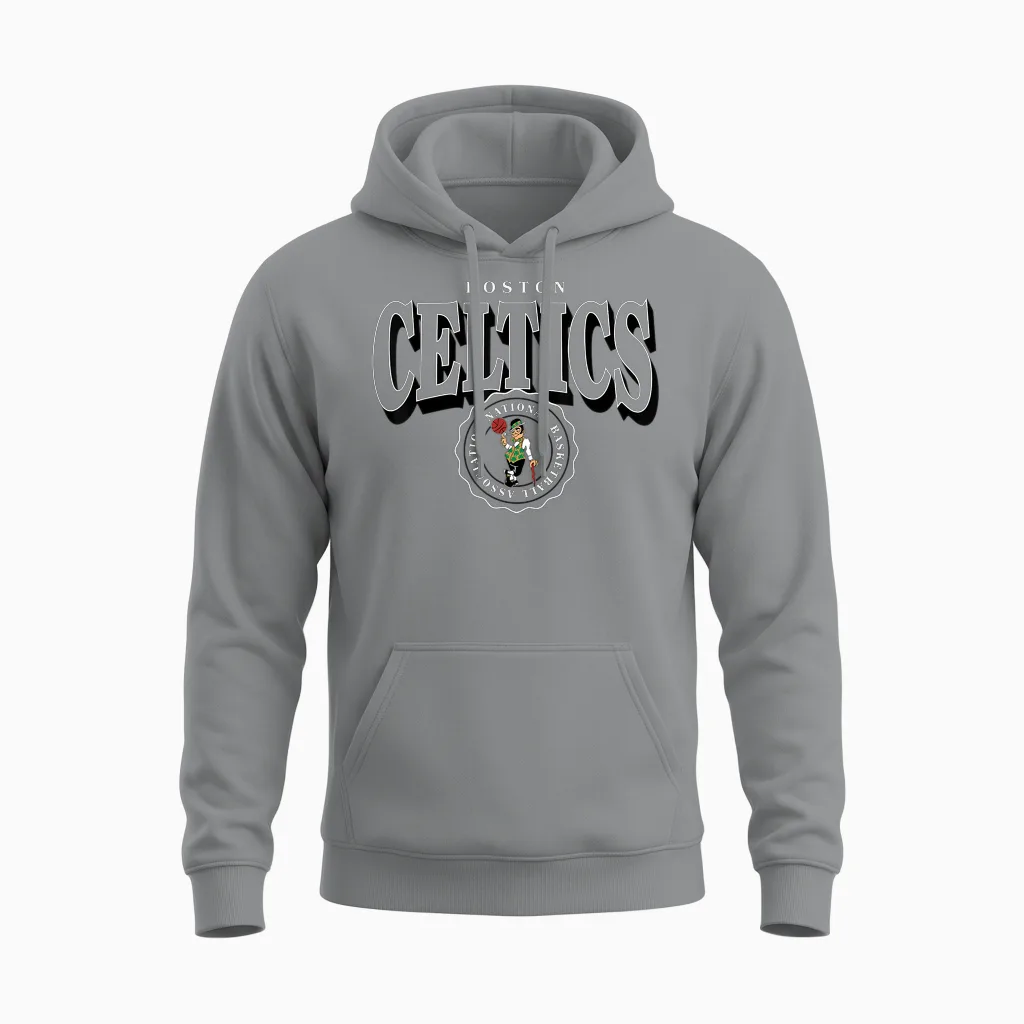 Nba – Boston Celtics Gewölbtes Wappen Unisex Hoodie in Sport Grey