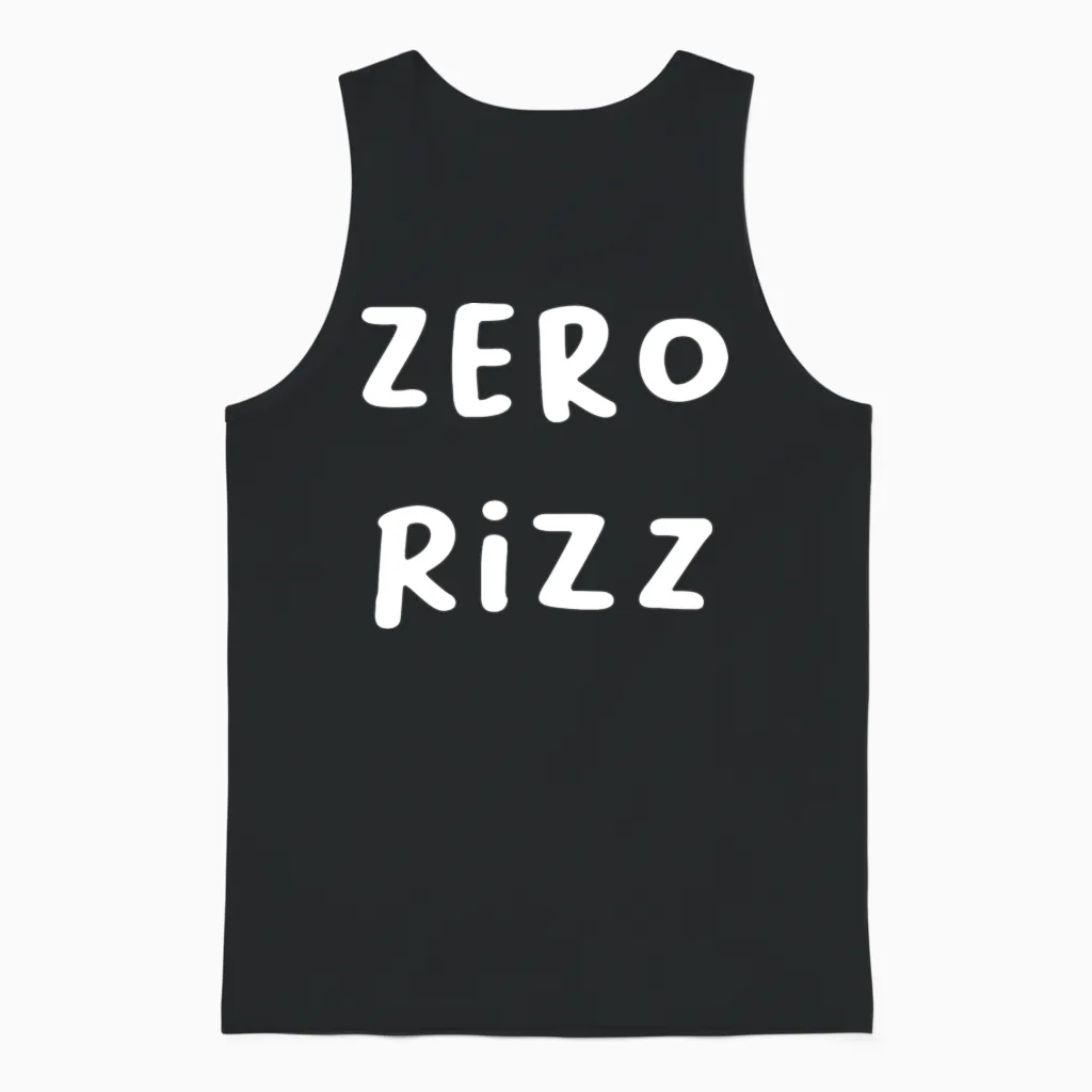 Zero Rizz Retro Unisex Tank Top - Black